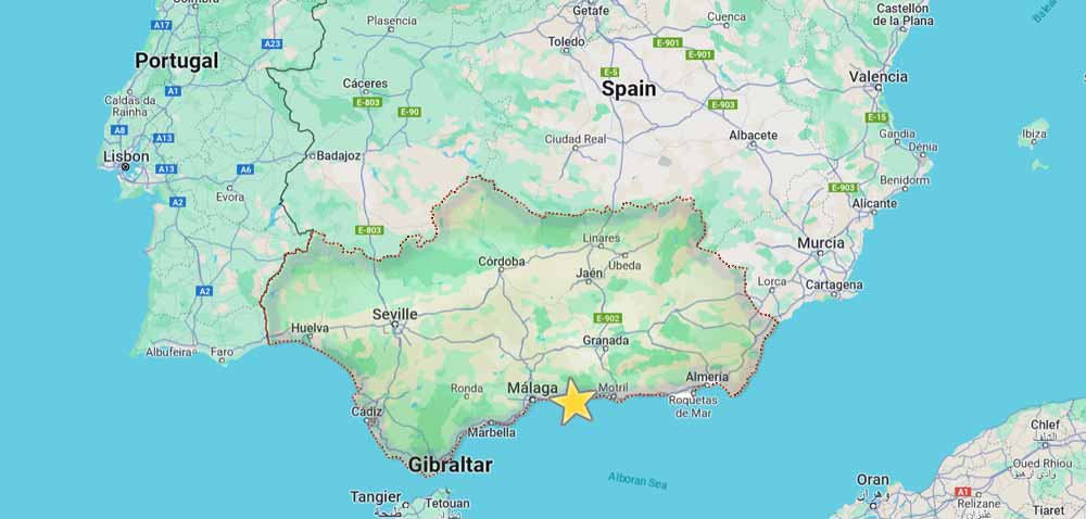 ¿Dónde está Nerja España y Andalucía?