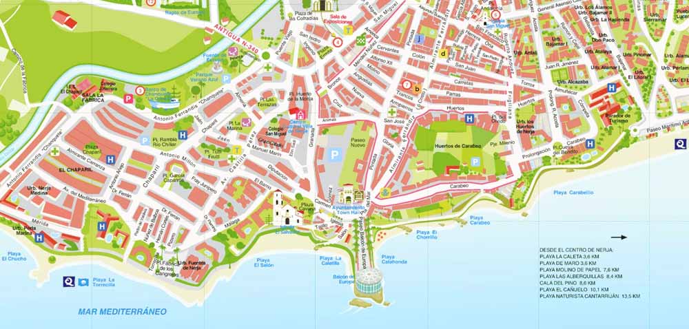 Mapa de Nerja Pueblo - Centro Comercial